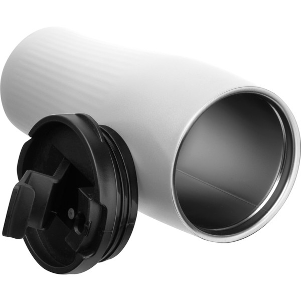 Vacuum stainless steel drinking cup TOMMASO - White