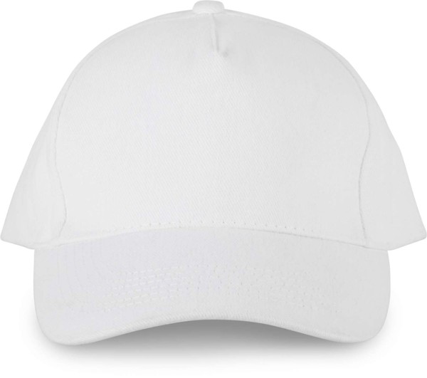 5 Panels Organic Cotton Cap - White