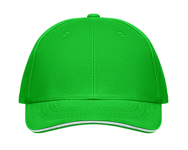 6 panel baseball cap 260 gr/m Buffalo - Prairie Green / White