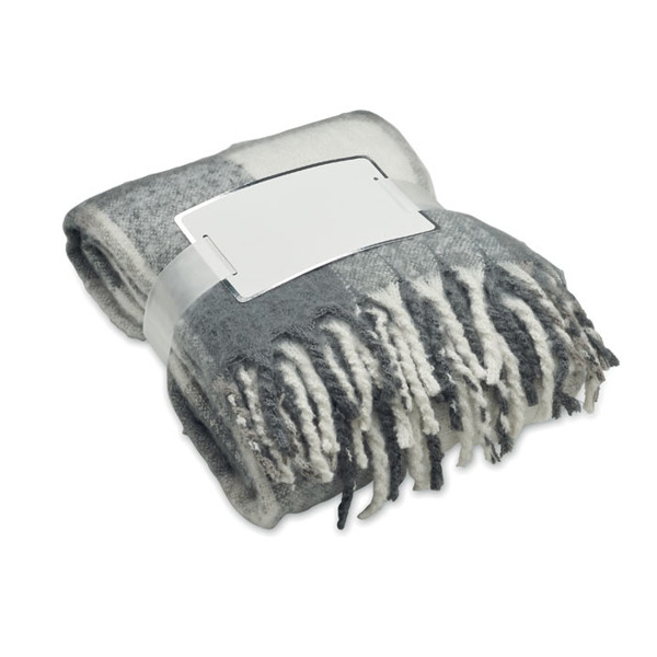 Chequered mohair blanket Quet - Grey