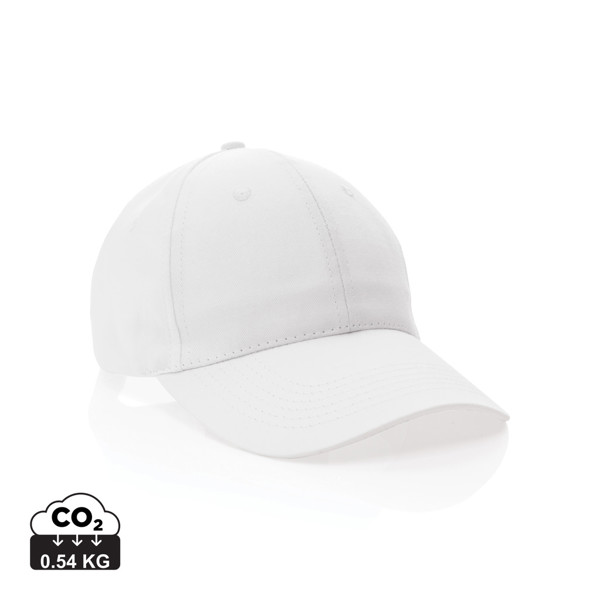 Impact 6 panel 190gr Recycled cotton cap with AWARE™ tracer - White