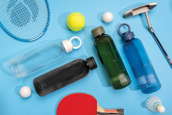 Bouteille 750ml  étanche avec poignée en rPET RCS Ripple - Bleu Marine