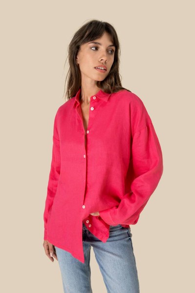Ladies' Oversize Linen Shirt - Linen / S