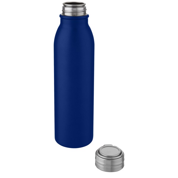 Bouteille de sport Harper 700 ml en acier inoxydable avec boucle métallique - Bleu minéral