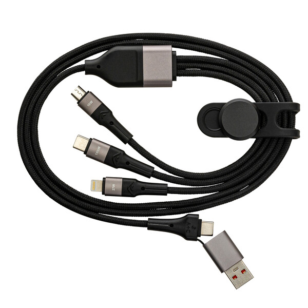 Câble de charge 6 in 1 CONVERTICS TRIPLE - noire / gris foncé / 100 Watt