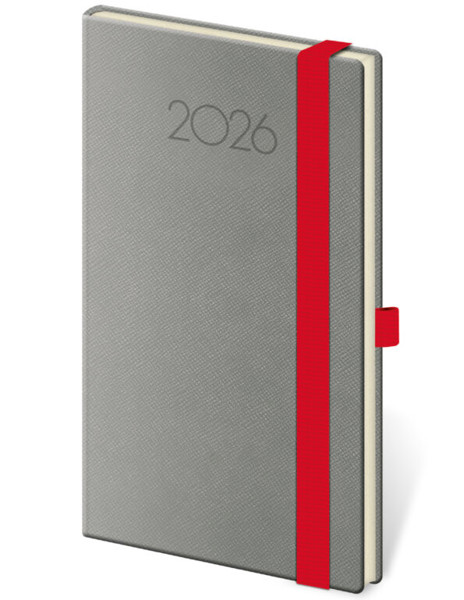 Týdenní diář New Praga 2026, 90x140 - tmavě šedá