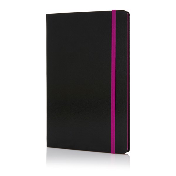 Deluxe hardcover A5 notebook with coloured side