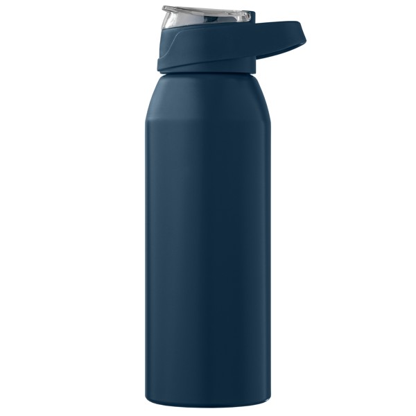 Gourde de sport Lyse en acier inoxydable recyclé – 710 ml - Bleu marine / Jet d’encre 4 couleurs