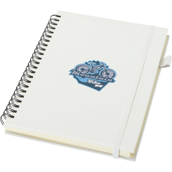 Liss A5 recycled plastic hard cover spiral notebook - White