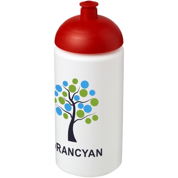 Sportovní láhev s kupolovitým víčkem Baseline® Plus grip 500 ml - Bílá / Červená s efektem námrazy