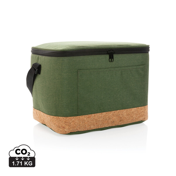Impact AWARE™ XL RPET two tone cooler bag with cork detail - Green