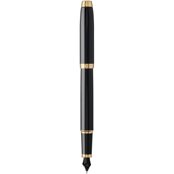 Parker IM fountain pen (blue ink) - Solid Black / Gold