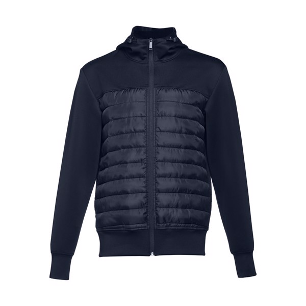 THC SKOPJE. Men's hooded jacket in 300T taffeta - Navy Blue / XXL