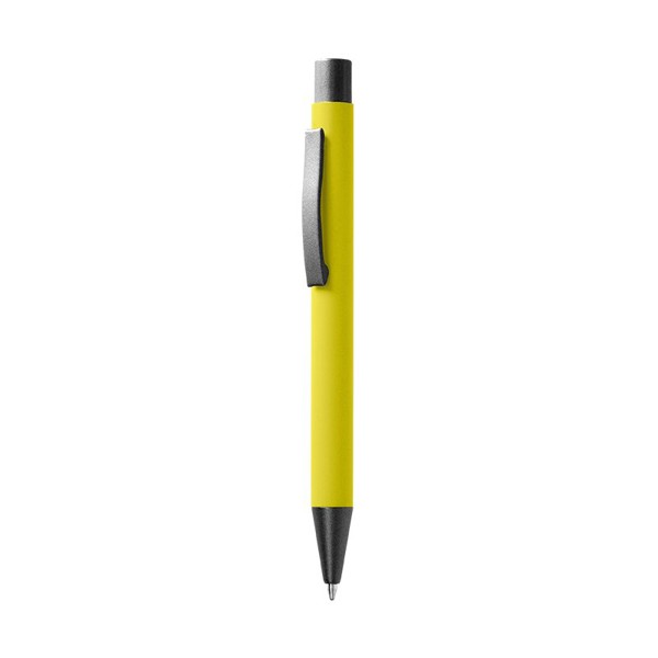 STYLO BILLE ECRITURE BLEUE EN ALU RECYCLE - Jaune