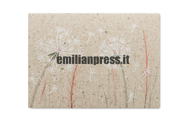 Grass paper soft cover with recycled sticky notes (EU made) - Full colour