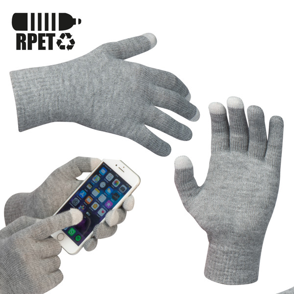 RPET gloves ANITA - Silvergrey