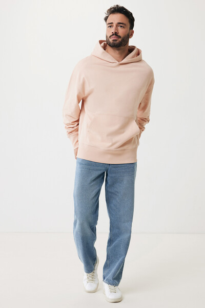 Iqoniq Yoho recycled cotton relaxed hoodie - Peach Nectar / L