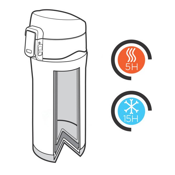 Mug 300ml  EASY LOCK en acier inoxydable recyclé RCS - Bleu