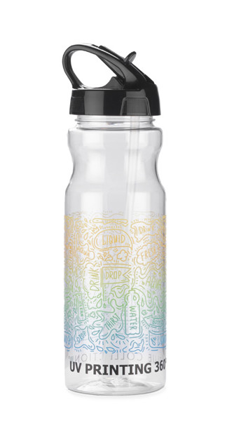 Water bottle with straw TRANCE 700 ml - black