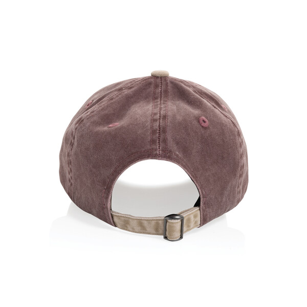 BEAU AWARE™ praná 6panelová dvoubarevná kšiltovka z bavlněné - Maroon