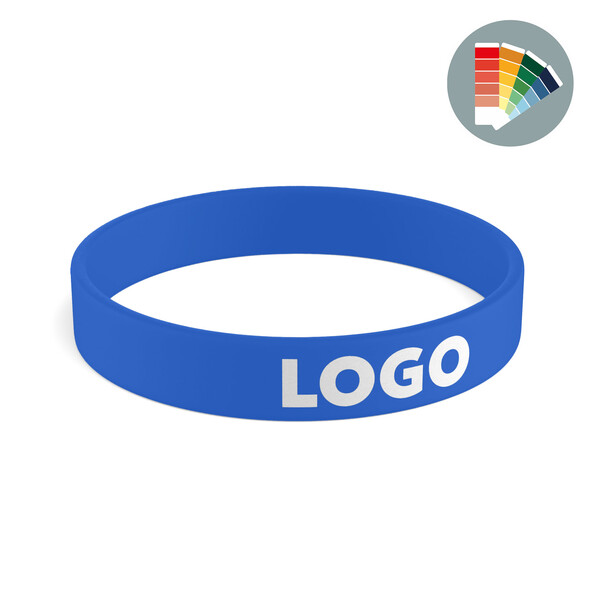 Customised silicone wristbands (12mm width) - Own PMS / 18x1.2x0.2cm