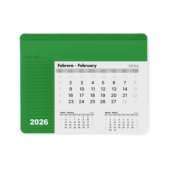 Alfombrilla Calendario Rendux - Verde
