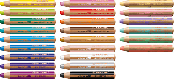 STABILO woody 3 in 1 Farbstift, weiß
