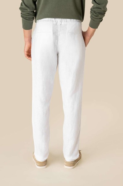 Eco-Friendly Men's Linen Washed Effect Trousers - 40