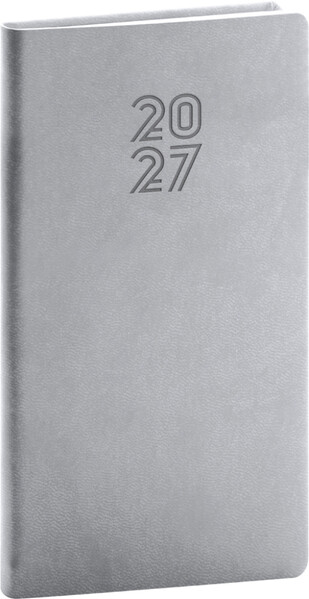 Notique Kapesní Diář Aprint 2027, Šedý, 9 x 15,5 cm