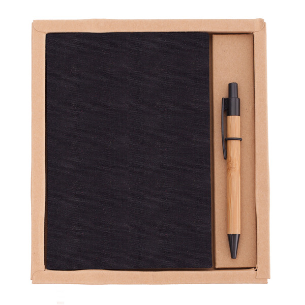 Zestaw Porto - notes z długopisem - Czarny