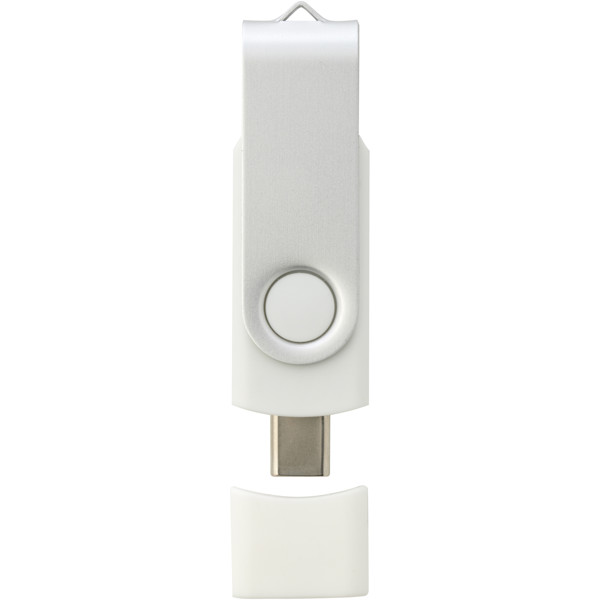 USB Tipo C OTG giratória - Branco / 8GB