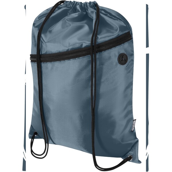 Oriole RPET drawstring bag with zipped front pocket 5L - Hale Blue