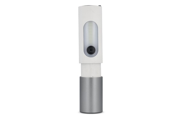 Lampe de poche LED rechargeable 10 W avec fonction zoom 300 lm - Blanc