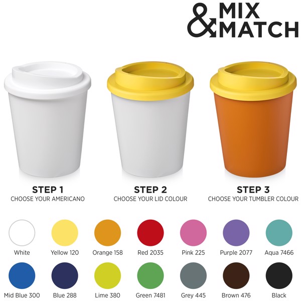 Copo térmico de 250 ml Americano® Espresso - Branco / Preto Liso