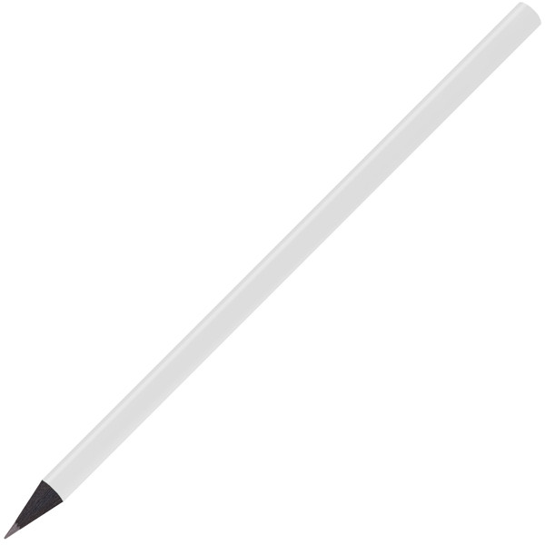 black colored pencil, lacquered, round - White - White