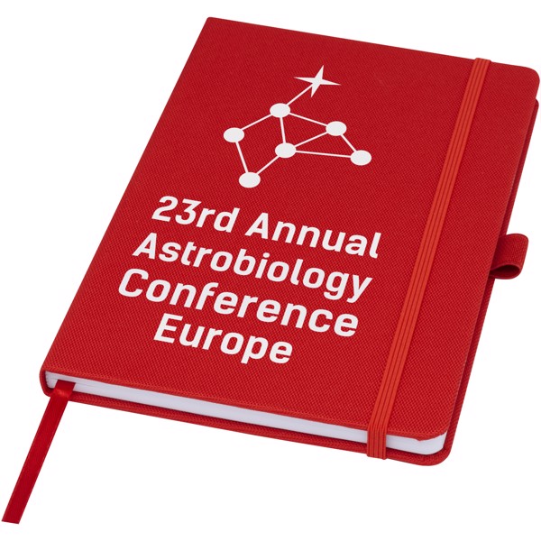 Caderno A5 de papel reciclado com capa RPET "Honua" - Vermelho