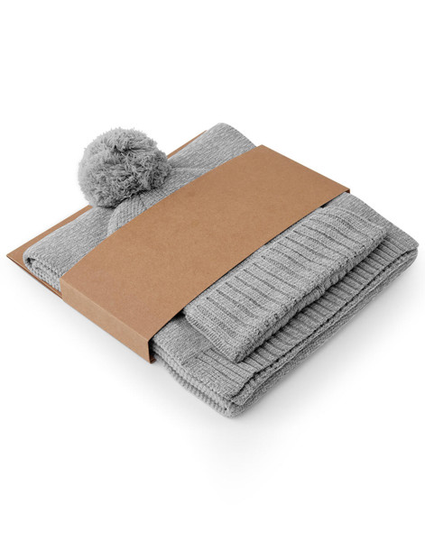 Set Con Sciarpa E Berretto Lavorati A Maglia - Light Grey Fleck / ONE SIZE