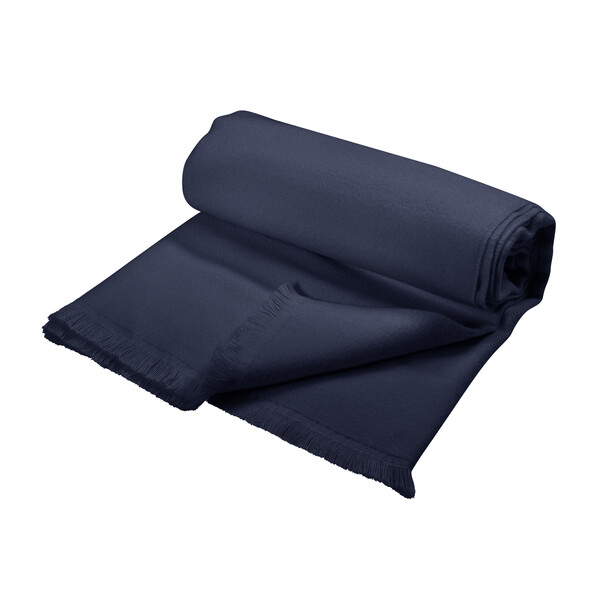 Plaid coton biologique 230g AXEL - bleu marine