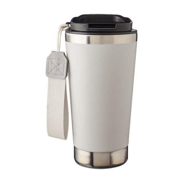 Copo térmico de parede dupla Kayla | Reciclado | 500 ml - branco