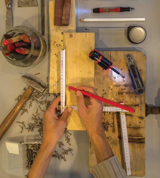 Xd Collection carpenter pencil, wood, 25cm - White