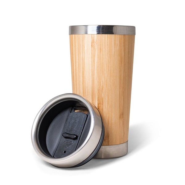 PS - PIETRO. Bamboo and stainless steel travel cup 500 mL