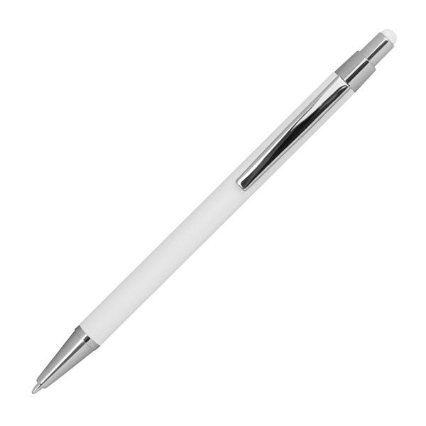 Metal ballpen with touch function PAULA - White