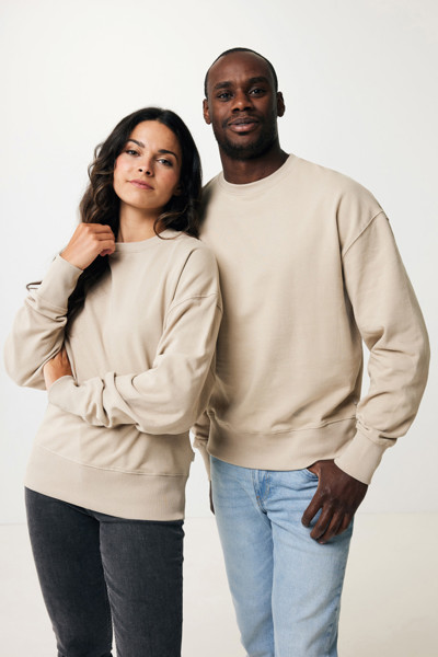 Sweater à col rond en coton recyclé Iqoniq Kruger - Desert / M