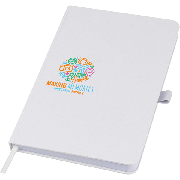 Fabianna crush paper hard cover notebook - White