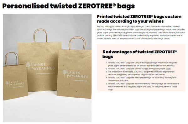Paper & Zerotree bags - custom made