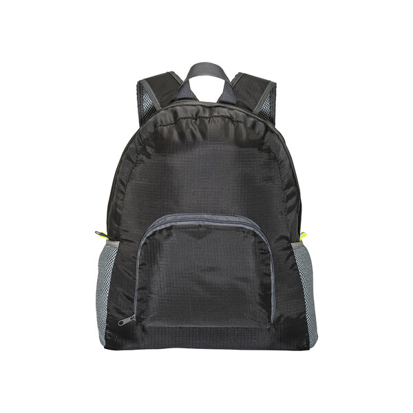 Faltbarer Rucksack Aus 210D Ripstop-Polyester - Schwarz