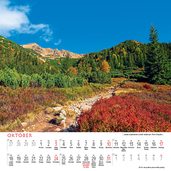 Nástenný Kalendár Tatry Štvorec 2027