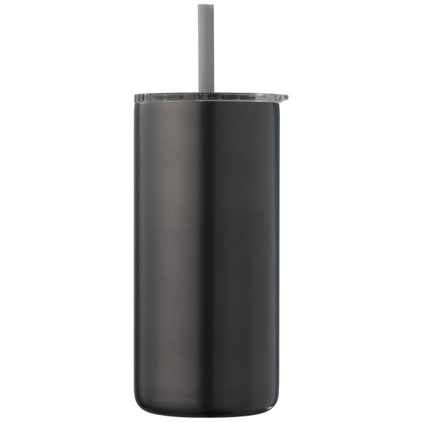 Borealis  Recycling-Edelstahlbecher mit Trinkhalm - 475 ml