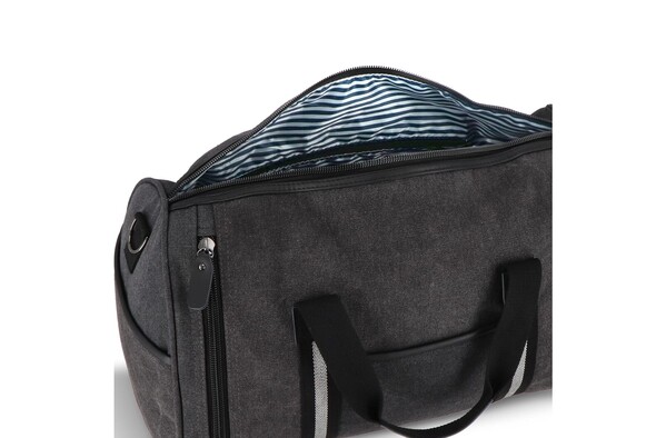 Recycled cotton canvas duffle bag Harper - Dark Grey