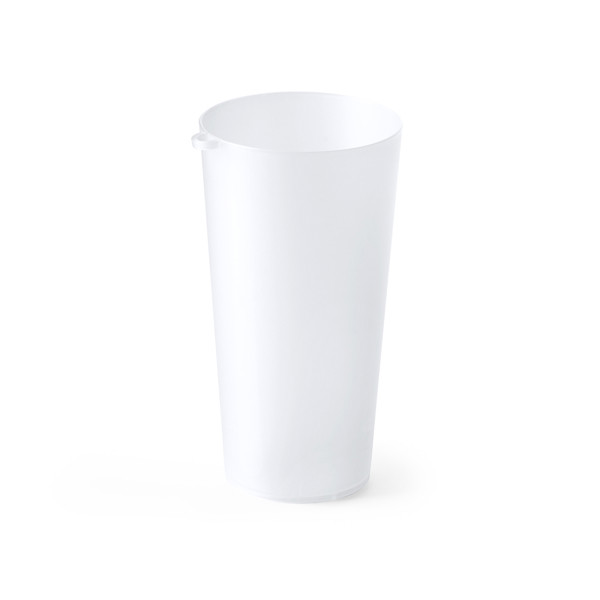 Personalised reusable polypropylene cup 400 ml with ring